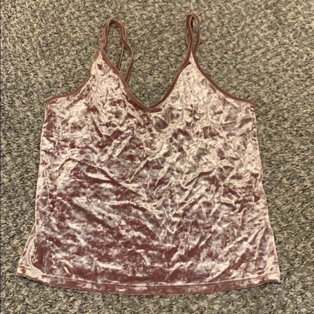 Brand new never worn velvet crop tank top